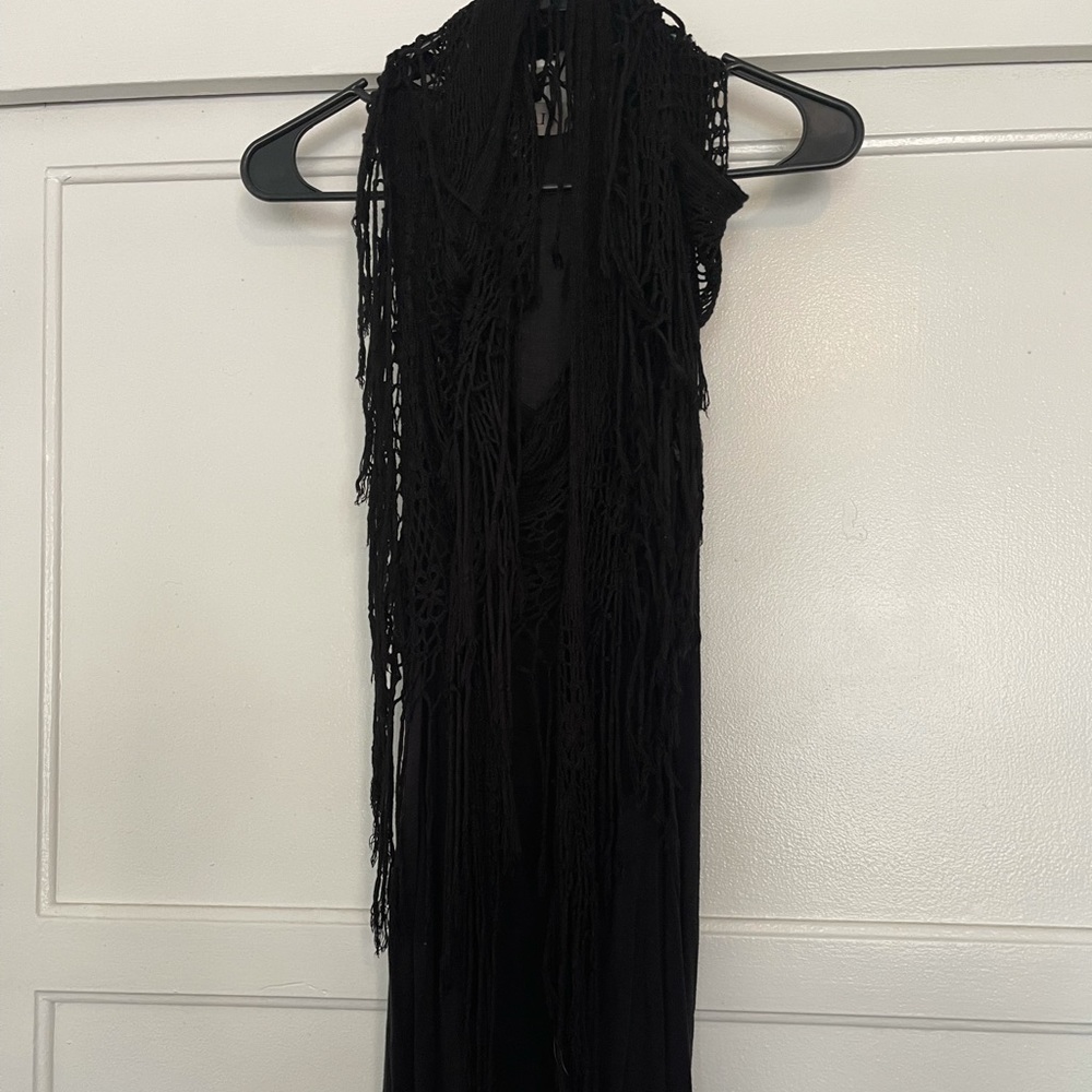 Remain crochet scarf neck t-back tank